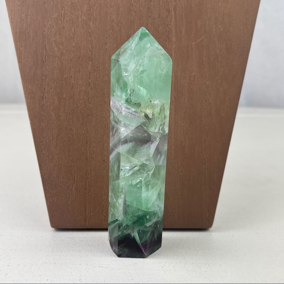 Fluorite Tower Green Dark Purple & Scolecite Gemmy - Picture 4 of 17
